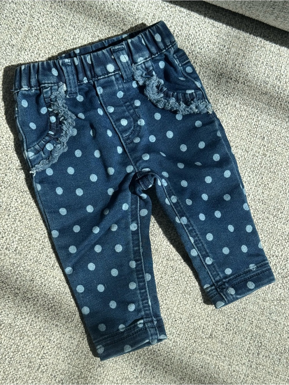 Cat & Jack Navy Polka Dot Stretch Denim Leggings